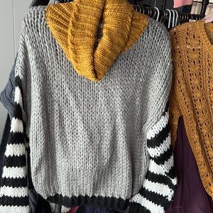 Loose Cable Knit Turtleneck Sweater M